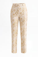Load image into Gallery viewer, Floral Golden 2 Piece Peak Lapel Single Breasted Business Suits with Pockets
