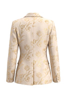 Load image into Gallery viewer, Floral Golden 2 Piece Peak Lapel Single Breasted Business Suits with Pockets