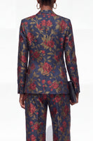 Load image into Gallery viewer, Black Floral 2 Piece Peak Lapel Single Breasted Business Suits with Pockets