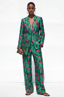 Load image into Gallery viewer, Black Floral 2 Piece Peak Lapel Single Breasted Business Suits with Pockets