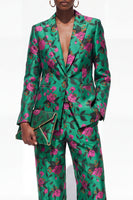 Load image into Gallery viewer, Black Floral 2 Piece Peak Lapel Single Breasted Business Suits with Pockets