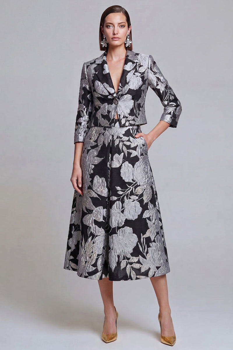 Load image into Gallery viewer, Sage Green Floral Notched Lapel 2 Piece Prom Suits with Pockets