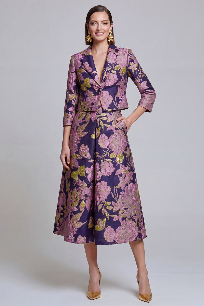 Load image into Gallery viewer, Sage Green Floral Notched Lapel 2 Piece Prom Suits with Pockets
