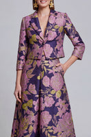 Load image into Gallery viewer, Sage Green Floral Notched Lapel 2 Piece Prom Suits with Pockets