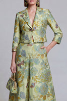 Load image into Gallery viewer, Sage Green Floral Notched Lapel 2 Piece Prom Suits with Pockets