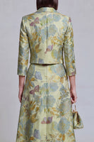 Load image into Gallery viewer, Sage Green Floral Notched Lapel 2 Piece Prom Suits with Pockets