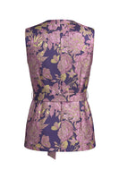 Load image into Gallery viewer, 2 Piece Floral Navy Pink V-Neck Prom Suits