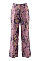 Load image into Gallery viewer, 2 Piece Floral Navy Pink V-Neck Prom Suits
