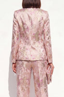 Load image into Gallery viewer, 2 Piece Floral Blush Peak Lapel Double Breasted Prom Suits with Pockets