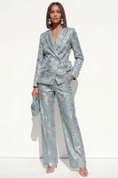 Load image into Gallery viewer, 2 Piece Floral Blush Peak Lapel Double Breasted Prom Suits with Pockets