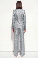 Load image into Gallery viewer, 2 Piece Floral Blush Peak Lapel Double Breasted Prom Suits with Pockets