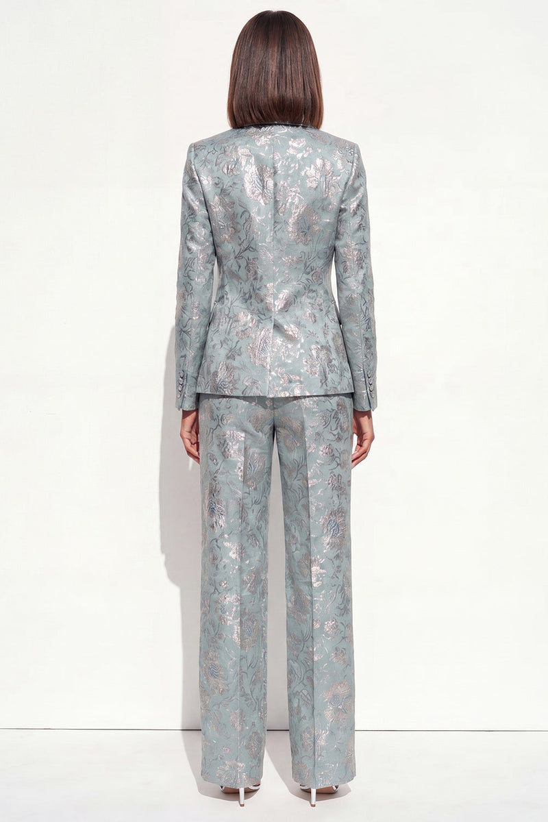 Load image into Gallery viewer, 2 Piece Floral Blush Peak Lapel Double Breasted Prom Suits with Pockets