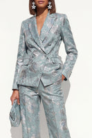 Load image into Gallery viewer, 2 Piece Floral Blush Peak Lapel Double Breasted Prom Suits with Pockets