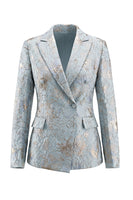 Load image into Gallery viewer, 2 Piece Floral Blush Peak Lapel Double Breasted Prom Suits with Pockets