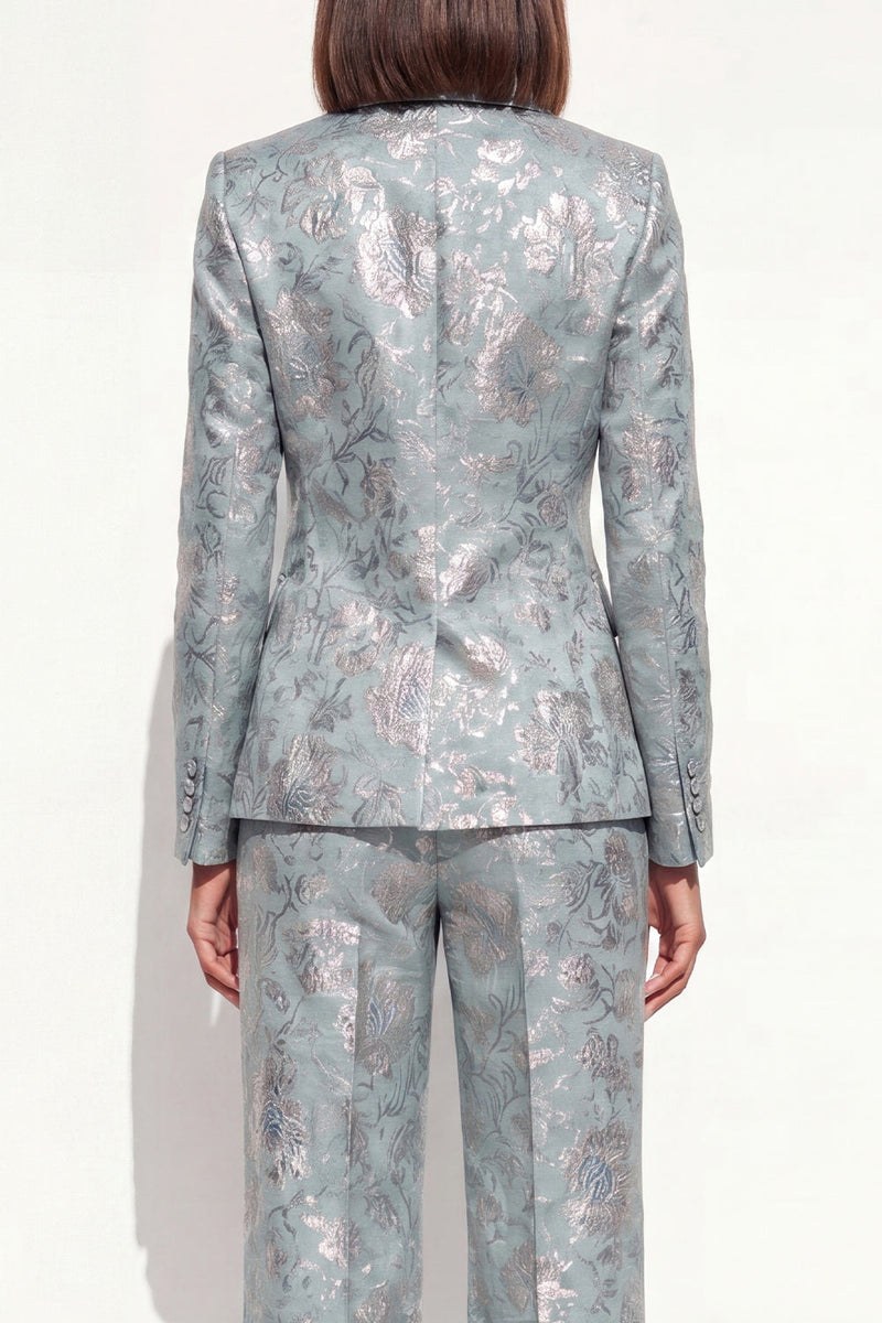 Load image into Gallery viewer, 2 Piece Floral Blush Peak Lapel Double Breasted Prom Suits with Pockets