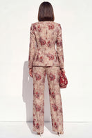 Load image into Gallery viewer, 2 Piece Floral Blush Peak Lapel Double Breasted Prom Suits with Pockets