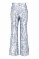 Load image into Gallery viewer, 2 Piece Floral Dusty Blue Peak Lapel Double Breasted Prom Suits