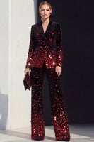 Load image into Gallery viewer, Sparkly Black Champagne Beaded Peak Lapel 2 Piece Prom Suits
