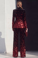 Load image into Gallery viewer, Sparkly Black Champagne Beaded Peak Lapel 2 Piece Prom Suits