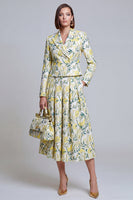 Load image into Gallery viewer, Ivory Yellow Flower Single Breasted Peak Lapel Prom Suits with Pockets