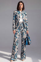 Load image into Gallery viewer, 2 Piece Floral Dusty Green Slim Fit Prom Suits