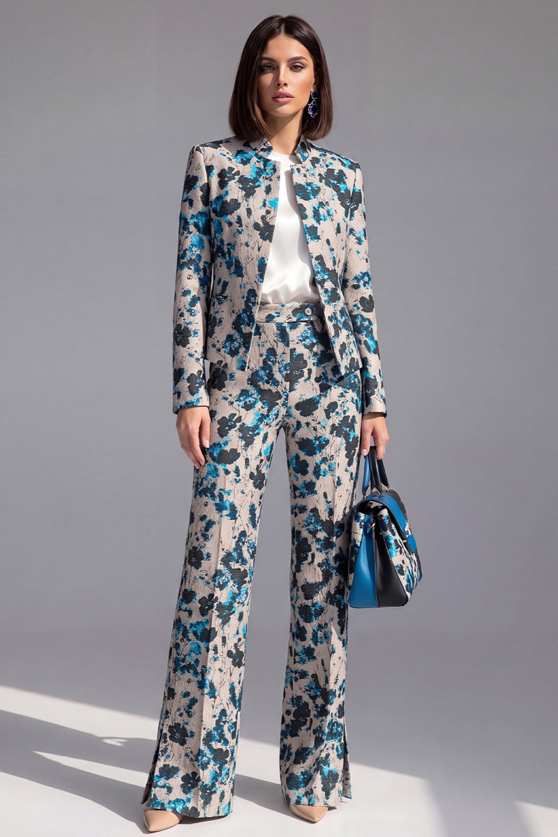 Load image into Gallery viewer, 2 Piece Floral Dusty Green Slim Fit Prom Suits
