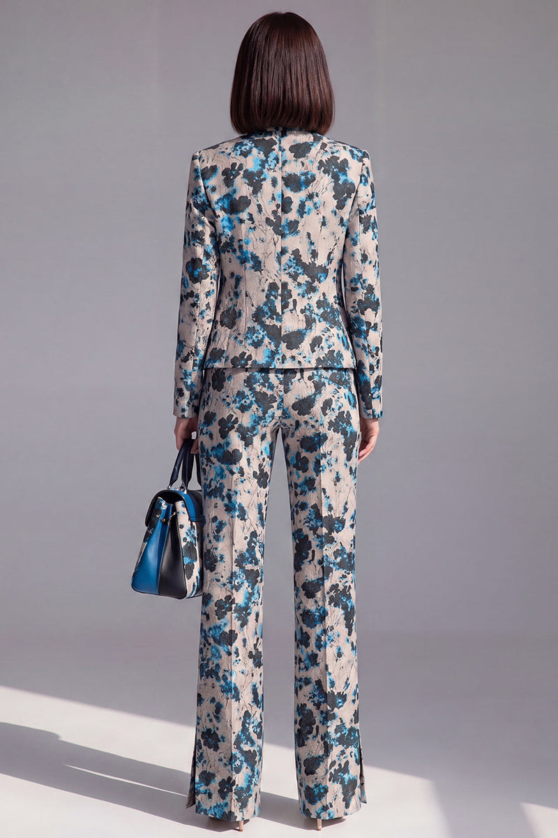 Load image into Gallery viewer, 2 Piece Floral Dusty Green Slim Fit Prom Suits