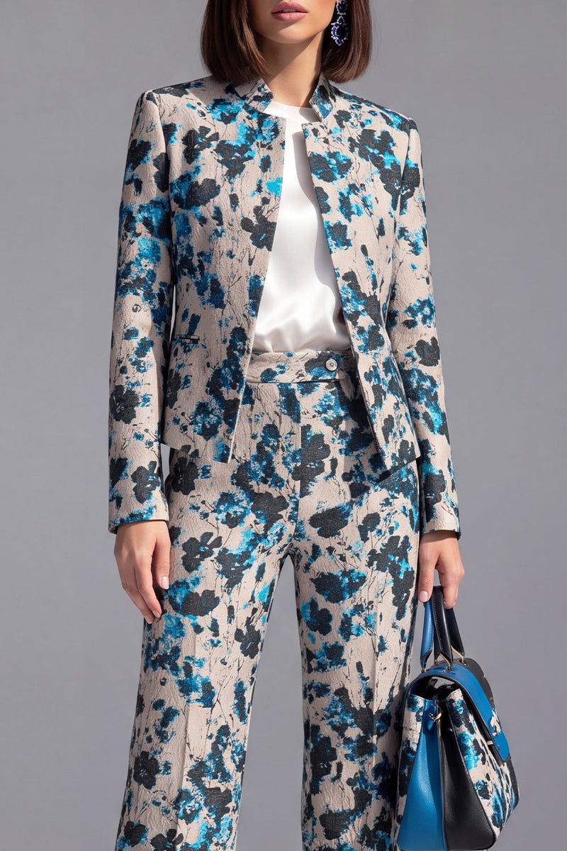 Load image into Gallery viewer, 2 Piece Floral Dusty Green Slim Fit Prom Suits