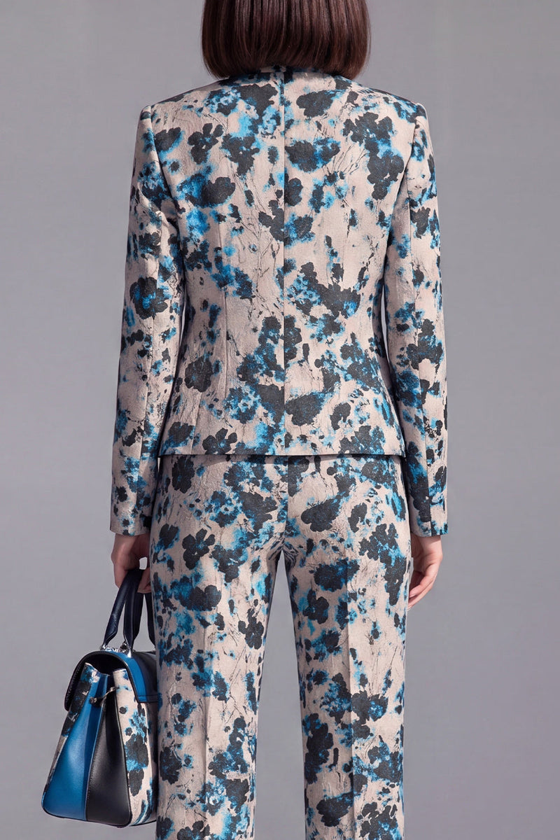 Load image into Gallery viewer, 2 Piece Floral Dusty Green Slim Fit Prom Suits