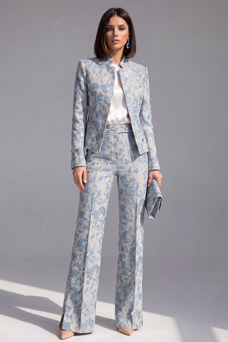 Load image into Gallery viewer, 2 Piece Floral Dusty Green Slim Fit Prom Suits