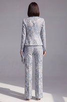 Load image into Gallery viewer, 2 Piece Floral Dusty Green Slim Fit Prom Suits
