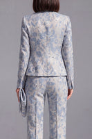 Load image into Gallery viewer, 2 Piece Floral Dusty Green Slim Fit Prom Suits