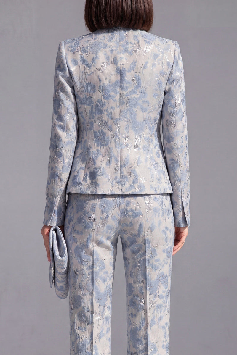 Load image into Gallery viewer, 2 Piece Floral Dusty Green Slim Fit Prom Suits