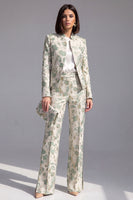 Load image into Gallery viewer, 2 Piece Floral Dusty Green Slim Fit Prom Suits