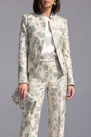 Load image into Gallery viewer, 2 Piece Floral Dusty Green Slim Fit Prom Suits