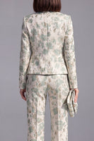 Load image into Gallery viewer, 2 Piece Floral Dusty Green Slim Fit Prom Suits