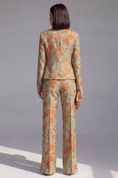 Load image into Gallery viewer, 2 Piece Floral Dusty Green Slim Fit Prom Suits