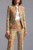 Load image into Gallery viewer, 2 Piece Floral Dusty Green Slim Fit Prom Suits