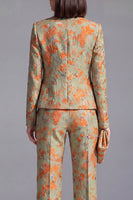Load image into Gallery viewer, 2 Piece Floral Dusty Green Slim Fit Prom Suits