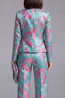 Load image into Gallery viewer, 2 Piece Floral Dusty Green Slim Fit Prom Suits