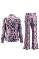 Load image into Gallery viewer, 2 Piece Floral Dusty Green Slim Fit Prom Suits