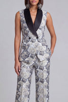 Load image into Gallery viewer, Floral 2 Piece Pink Shawl Lapel Double Breasted Prom Suits with Pockets