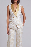 Load image into Gallery viewer, Floral 2 Piece Pink Shawl Lapel Double Breasted Prom Suits with Pockets