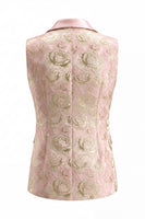 Load image into Gallery viewer, Floral 2 Piece Pink Shawl Lapel Double Breasted Prom Suits with Pockets