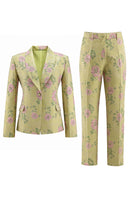 Load image into Gallery viewer, Sage Green Shawl Lapel Single Breasted 2 Piece Wide Leg Prom Suits