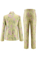 Load image into Gallery viewer, Sage Green Shawl Lapel Single Breasted 2 Piece Wide Leg Prom Suits