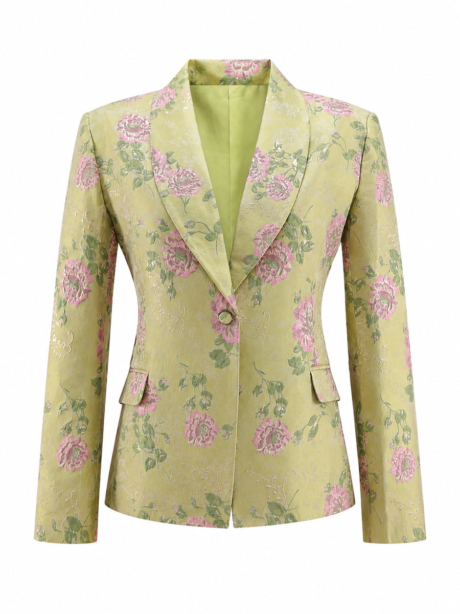 Load image into Gallery viewer, Sage Green Shawl Lapel Single Breasted 2 Piece Wide Leg Prom Suits