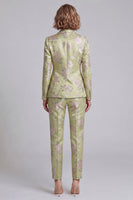 Load image into Gallery viewer, Sage Green Shawl Lapel Single Breasted 2 Piece Wide Leg Prom Suits