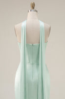 Load image into Gallery viewer, Mint Corset Short Strapless Tight Ruched Birthday Party Dress with Slit