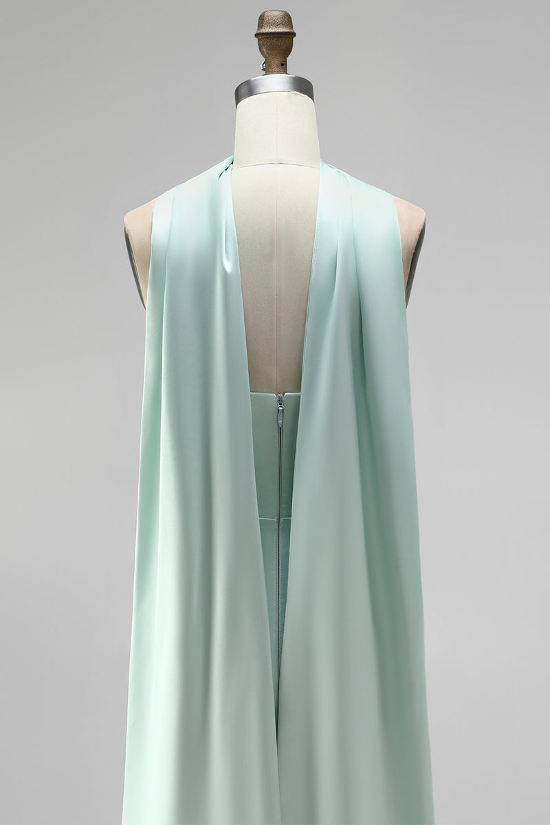 Load image into Gallery viewer, Mint Corset Short Strapless Tight Ruched Birthday Party Dress with Slit
